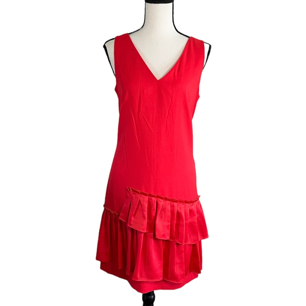 Eliza J - Ruffle Hem Sheath Dress In Coral